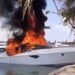 Bahia: Lancha pega fogo na Marina De Aratu em Simões Filho