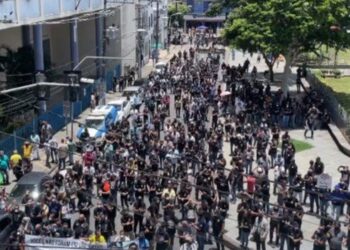 Salvador:Em mais um protesto, policiais civis se reúnem na Praça da Piedade nesta quinta-feira