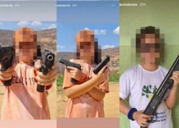 Fotos de filha de prefeito de cidade da BA com armas, são publicadas nas redes sociais