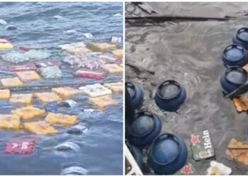 Bahia: Barco vira carregado de botijões de gás e caixas de cerveja