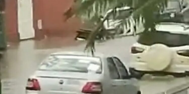 Ruas ficam alagadas após chuva intensa em Euclides da Cunha