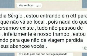 Após receber R$ 2,8mil homem avisa a vítima para não viajar, pois era golpe