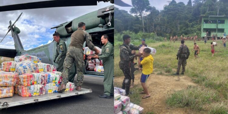 FAB distribui cerca de 4 toneladas de alimentos para comunidades Yanomami