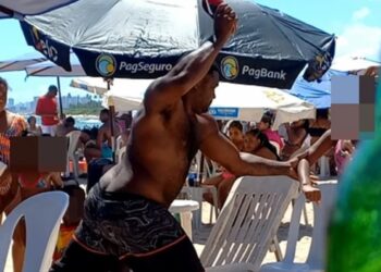 Ministério Público vai apurar caso de pai que agrediu filhas em praia de Salvador