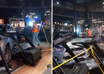 Motorista perde controle de carro após passar mal e invade academia