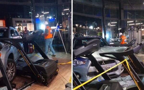 Motorista perde controle de carro após passar mal e invade academia