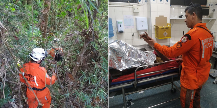 Após seis dias de busca em uma mata de difícil acesso, mulher é encontrada desnutrida e com hipotermia pelos bombeiros