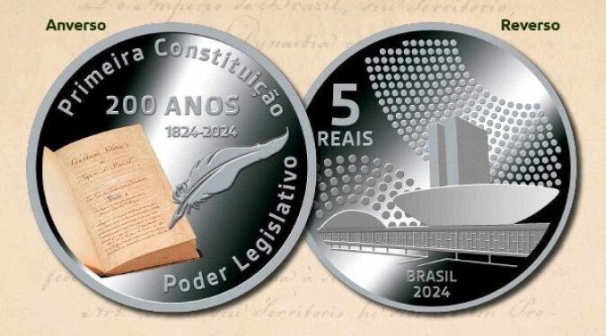 Banco Central lança moeda em comemoração aos 200 anos da 1ª Constituição do Brasil
