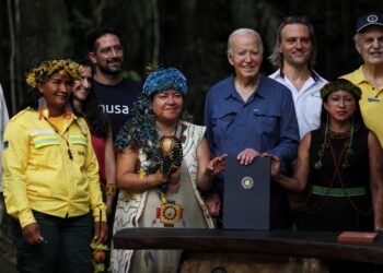 O presidente dos Estados Unidos, Joe Biden, anunciou o aporte de US$ 50 milhões ao Fundo Amazônia durante a visita a Manaus
