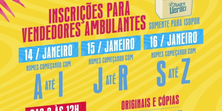 Madre Verão: Inscrições para vendedores ambulantes começa nesta terça (14)