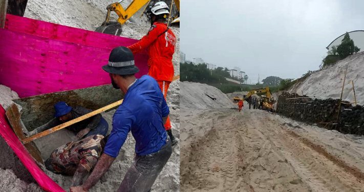 Funcionário fica soterrado após deslizamento de terra em obra no Nordeste de Amaralina