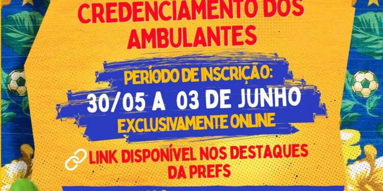 Candeias: Cadastramento para ambulantes atuarem no São João será realizado online; saiba mais